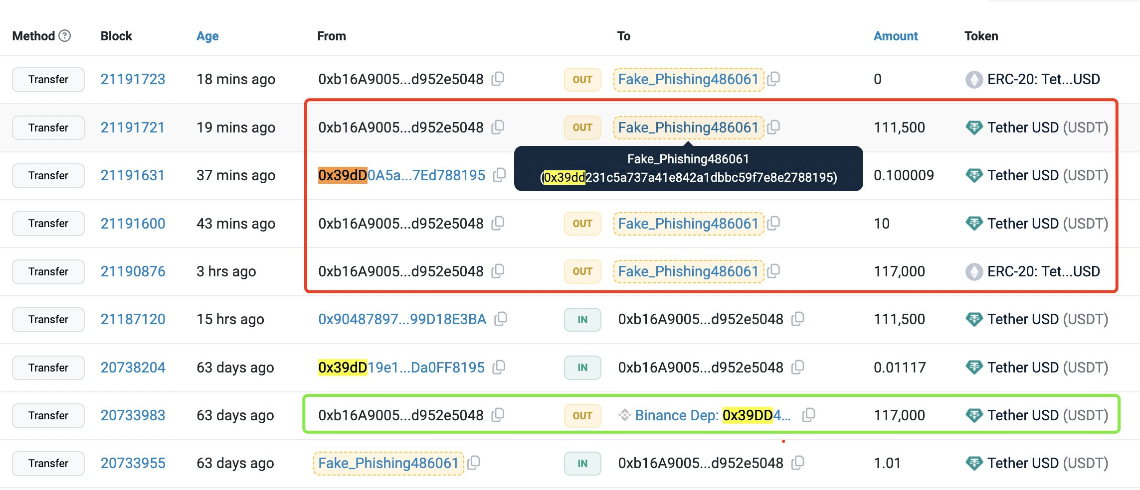An etherscan screenshot